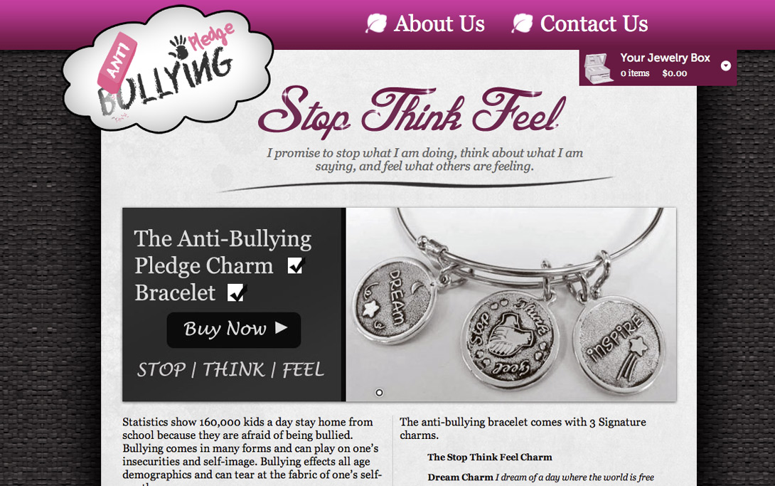 antibullyingpledge.com Web Design by Scott Pullano - Screen 1 of 3