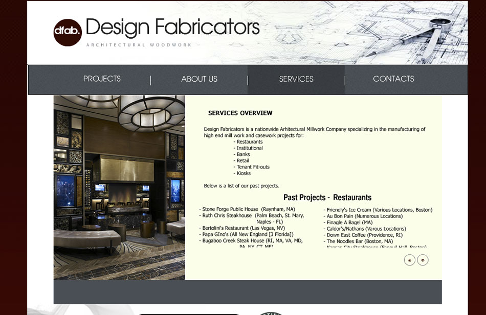 designfabricators.com Web Design by Scott Pullano - Screen 2 of 3